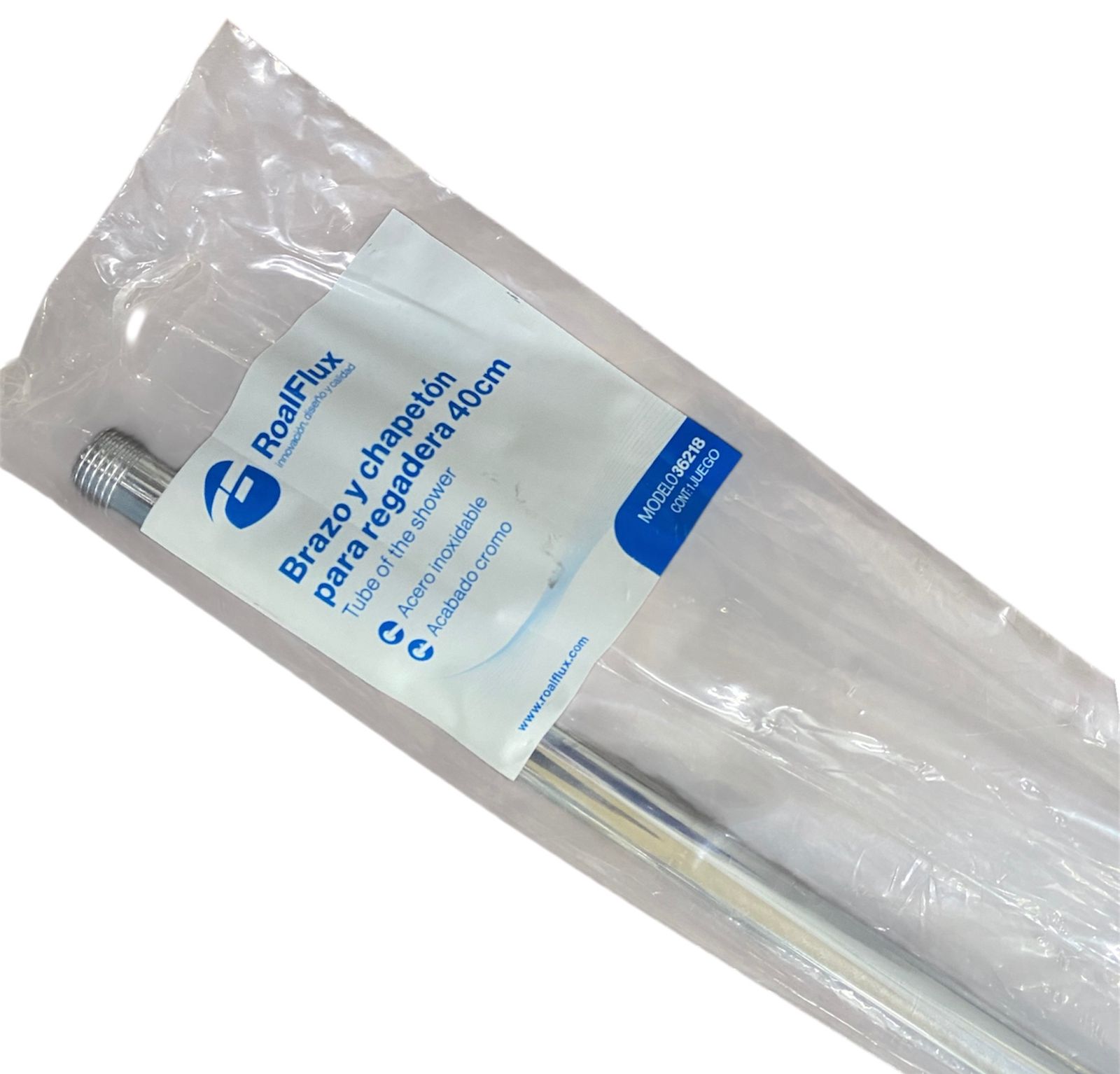 Brazo Y Chapeton Curvo Para Regadera 40cm